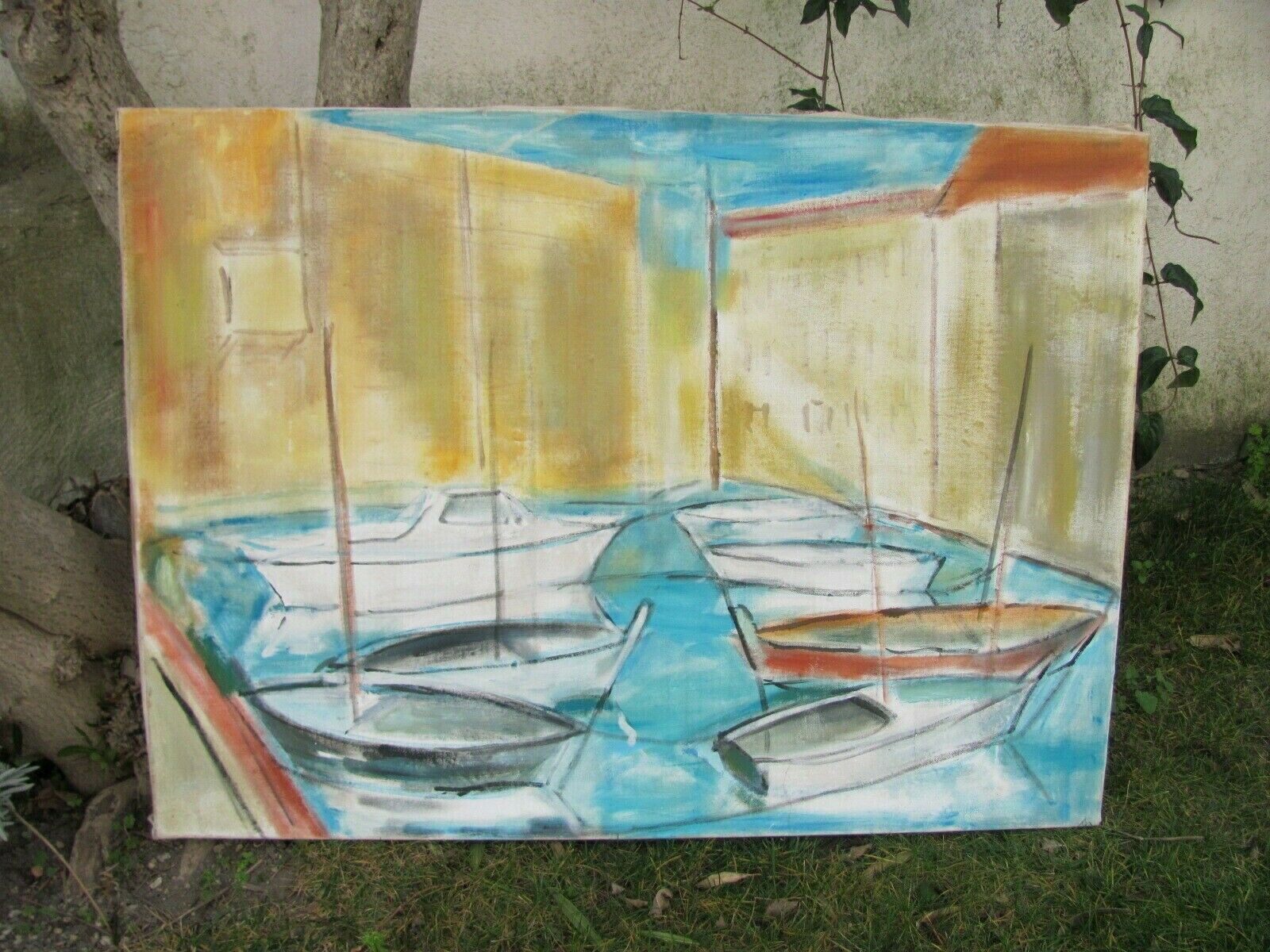 Large-format painting Marine Port of Collioure