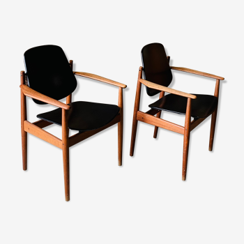 Pair of arne Vodder armchairs - fd-184