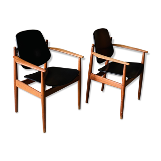 Pair of arne Vodder armchairs - fd-184