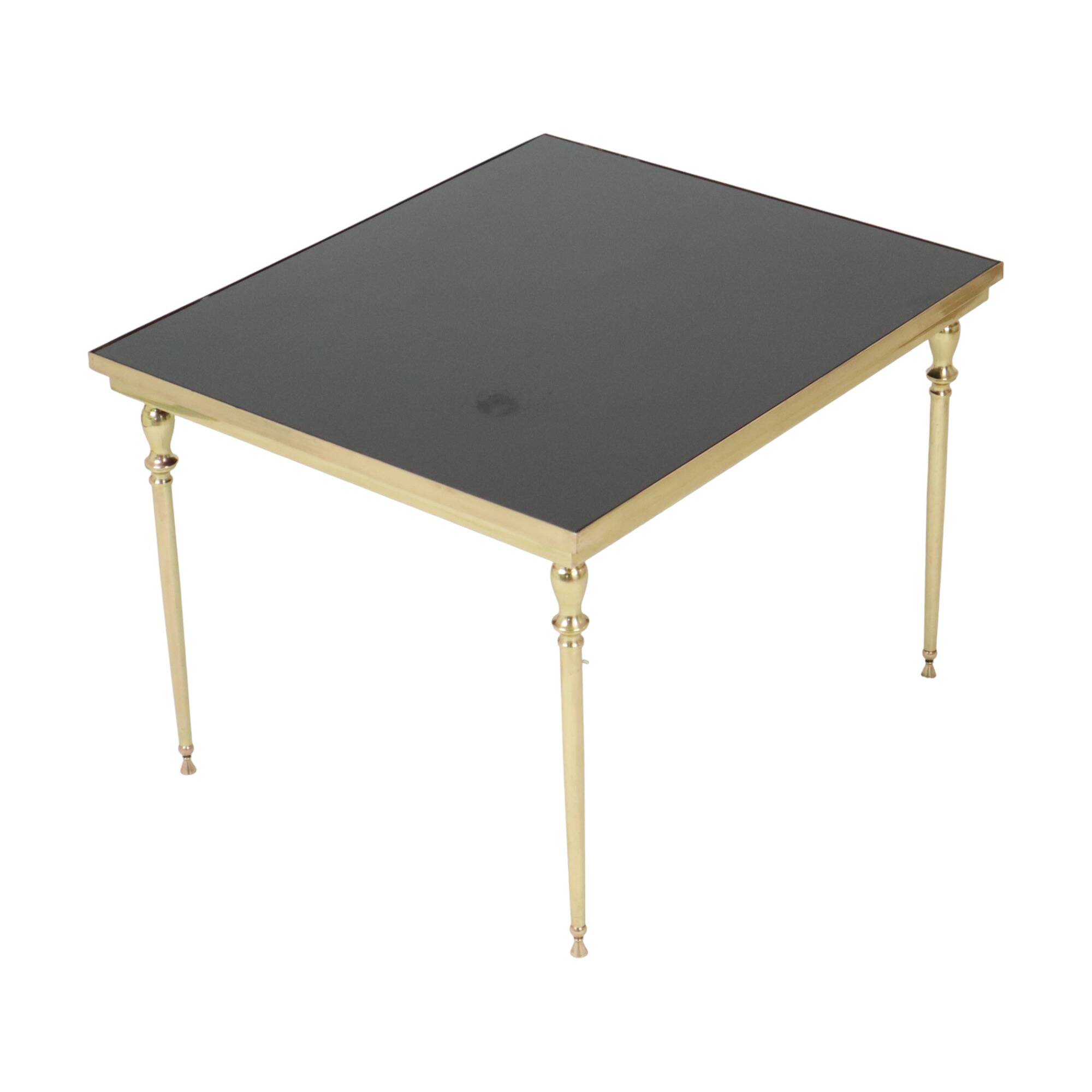 Table basse vintage en laiton et cuivre