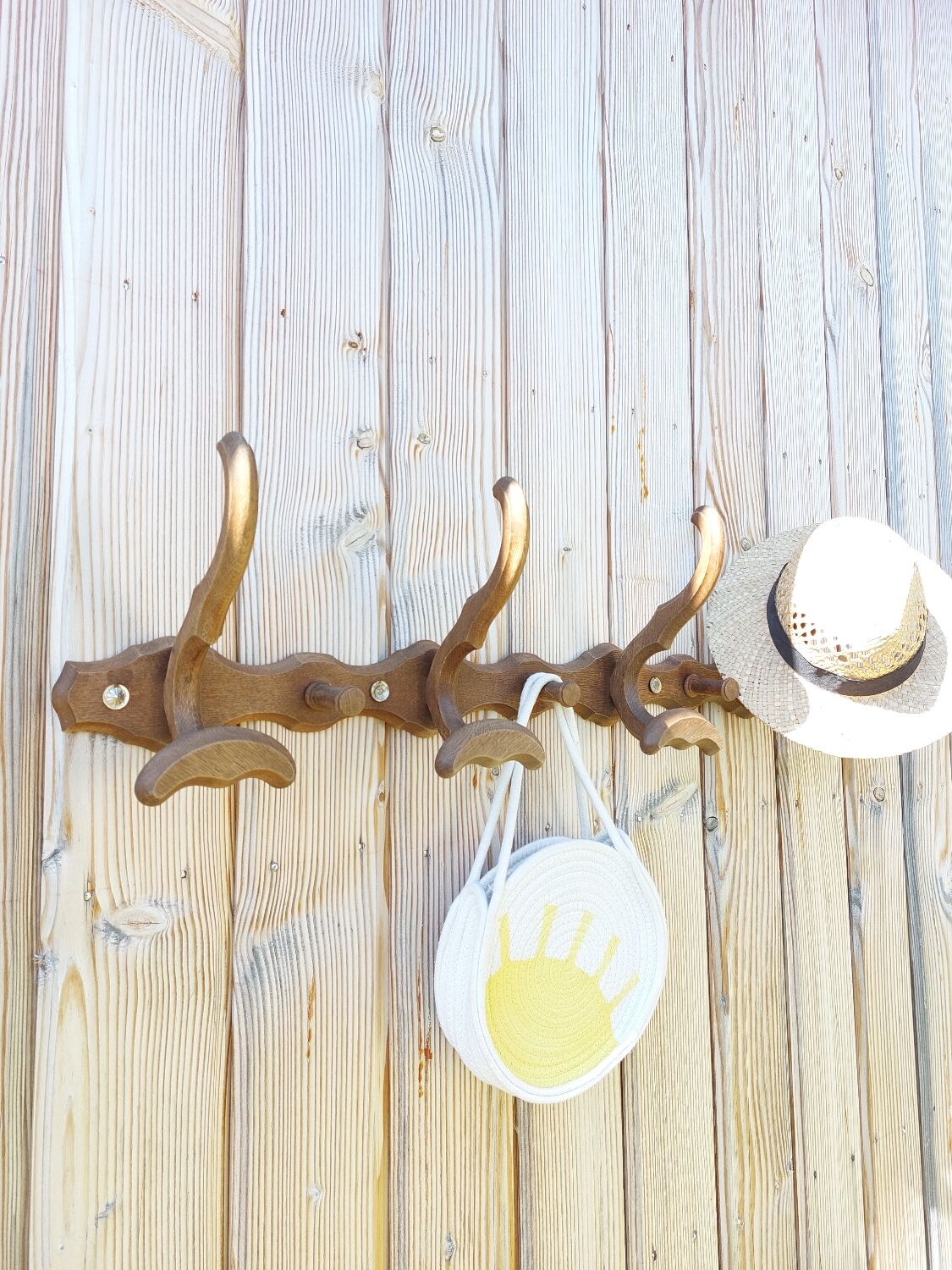 Antique wooden coat rack