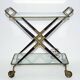 Cesare Lacca, Mid-Century Brass and Wood Bar Cart, Italy, 1950s