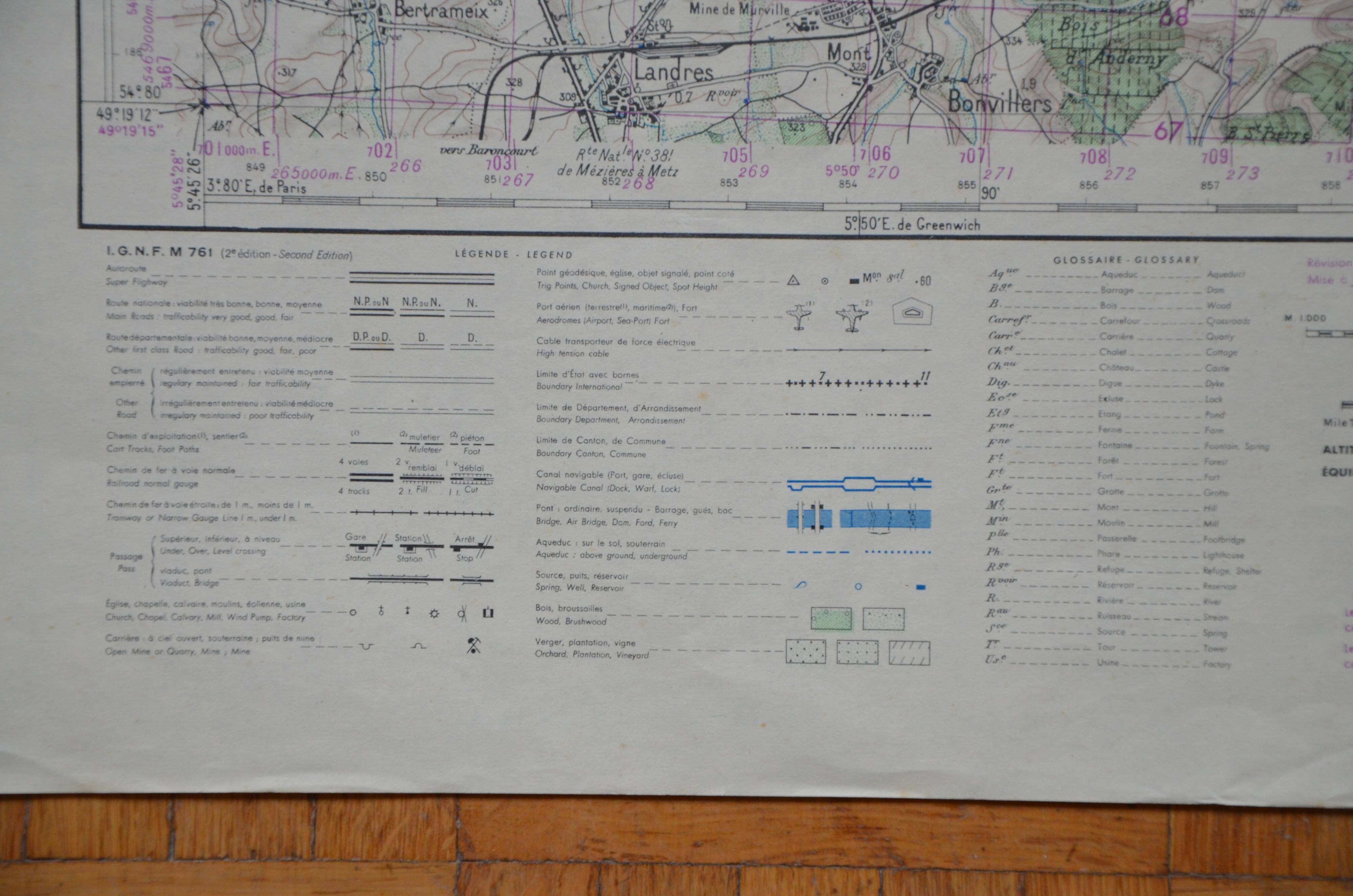 Vintage map of Audun-le-Roman