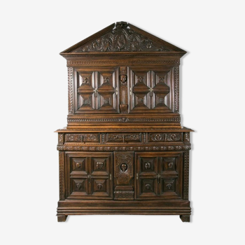 17th Century Buffet Furniture, Carved Walnut, Large Decoration