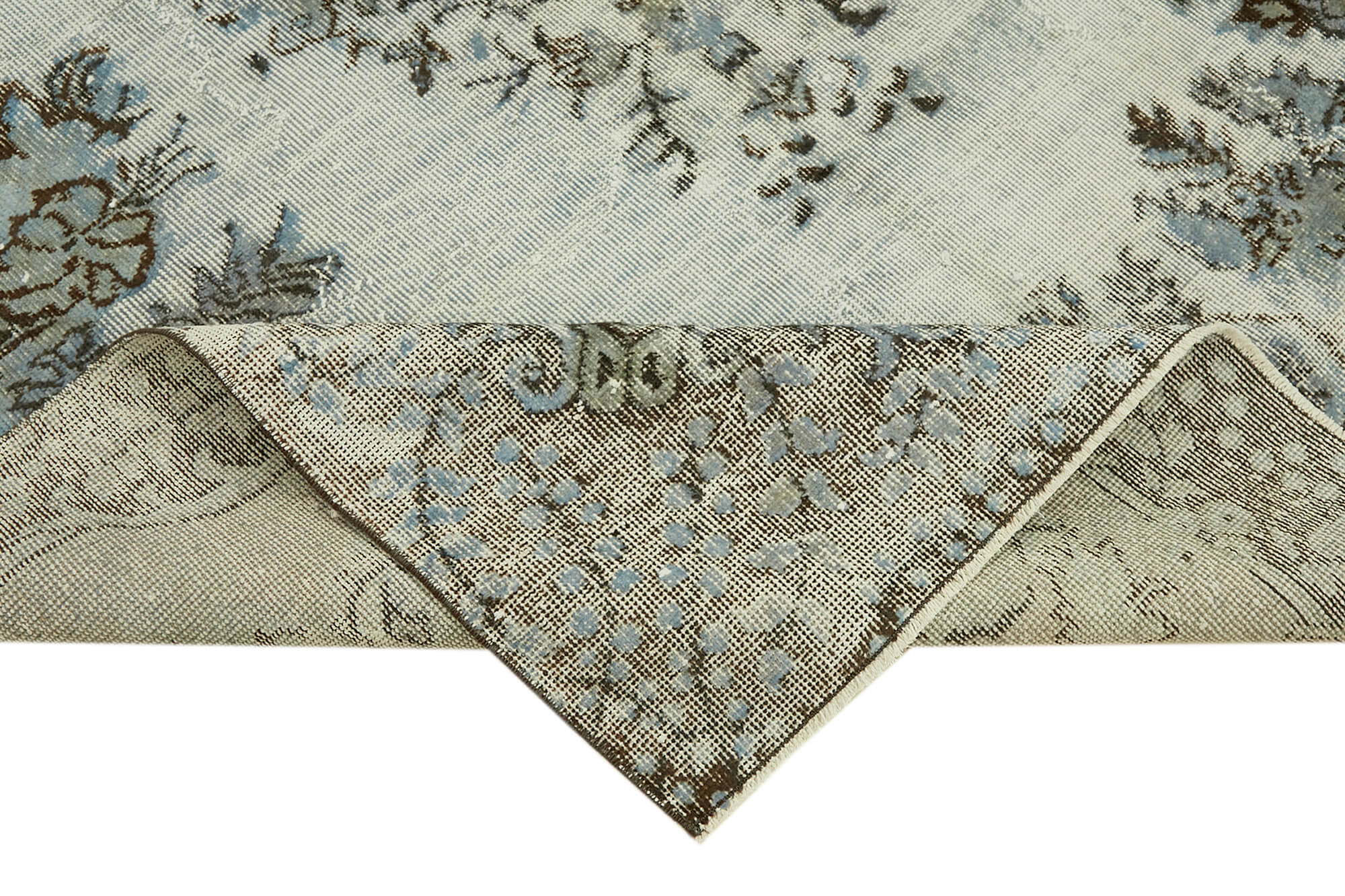 Hand-knotted antique turkish 1970s 173 cm x 284 cm blue carpet