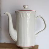 White porcelain coffee pot with red stripes – Model “Acanthus”