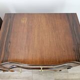 Art Decò bedside tables in walnut burl with brass knobs