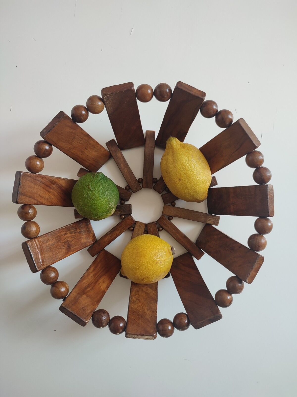 Teak fruit basket