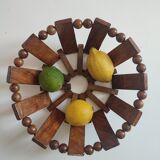 Teak fruit basket