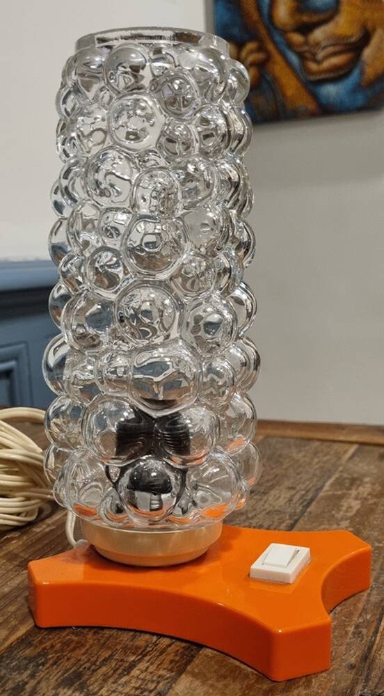 Pair of psychedelic Hawill table lamps, vintage, 70s.