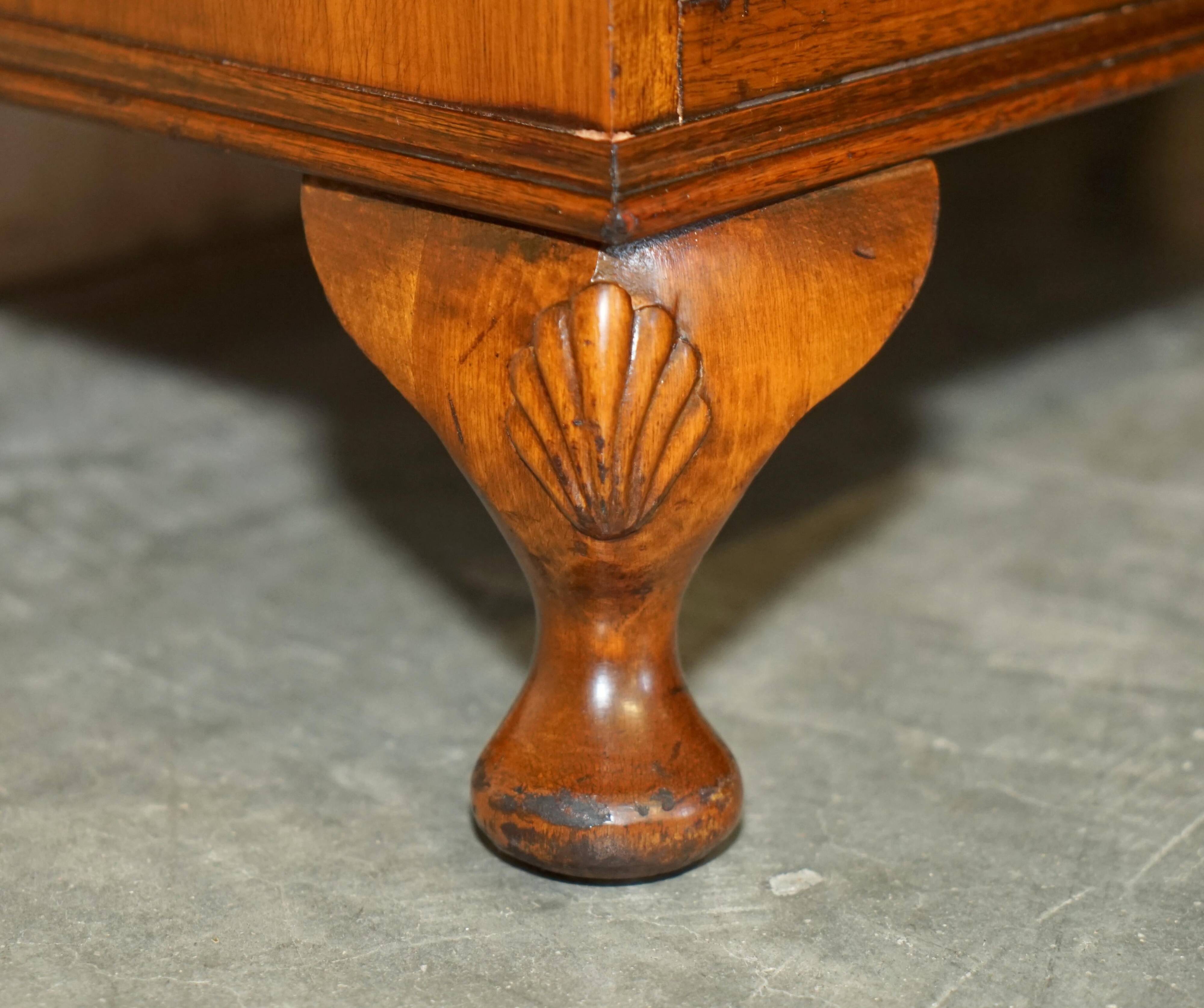 1940s vintage walnut commode with butler's serving tray.