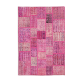 Tapis oriental vintage 206 cm x 304 cm rose patchwork