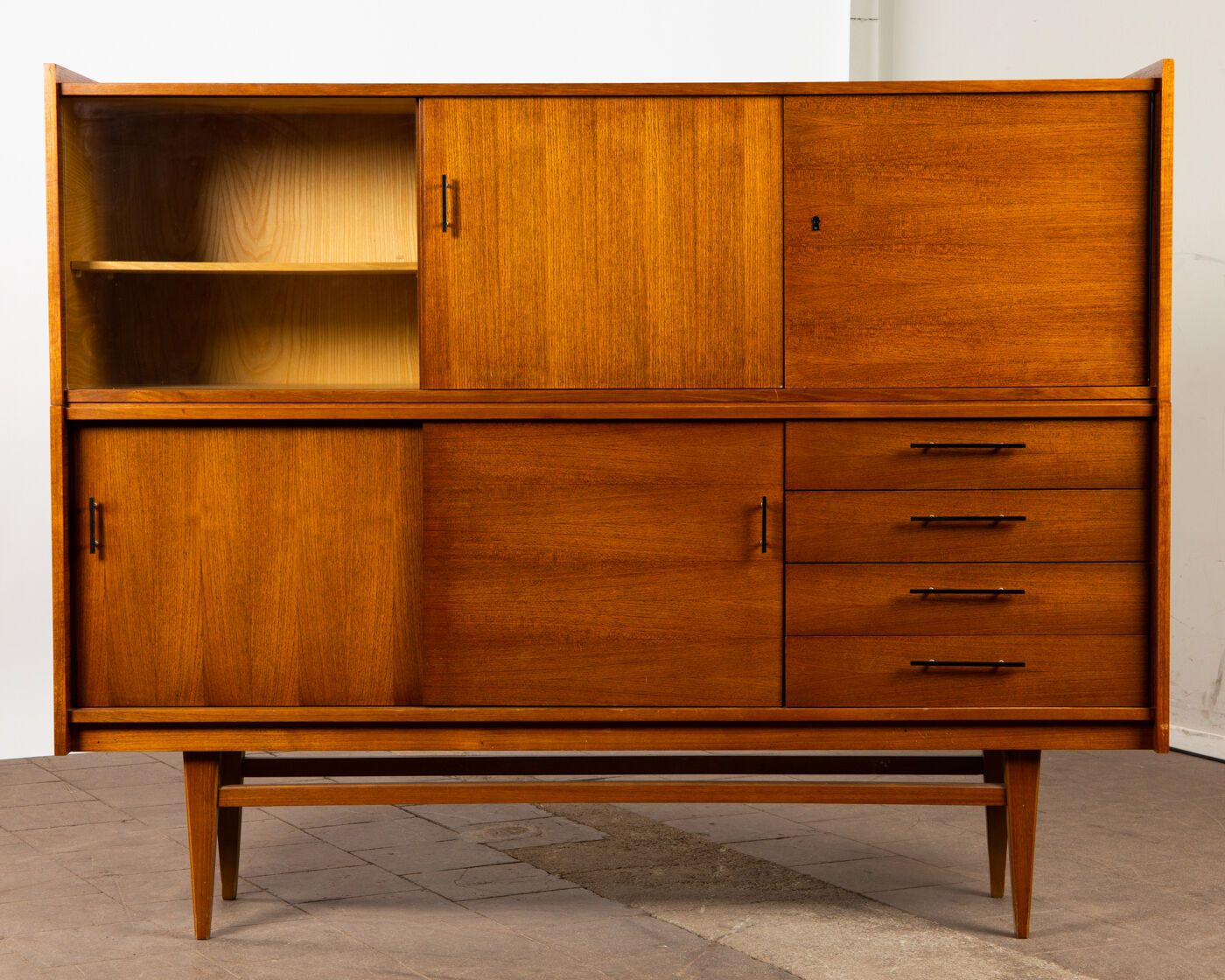 High wooden and glass line of the 60s
