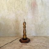 Pied de lampe bois en marqueterie