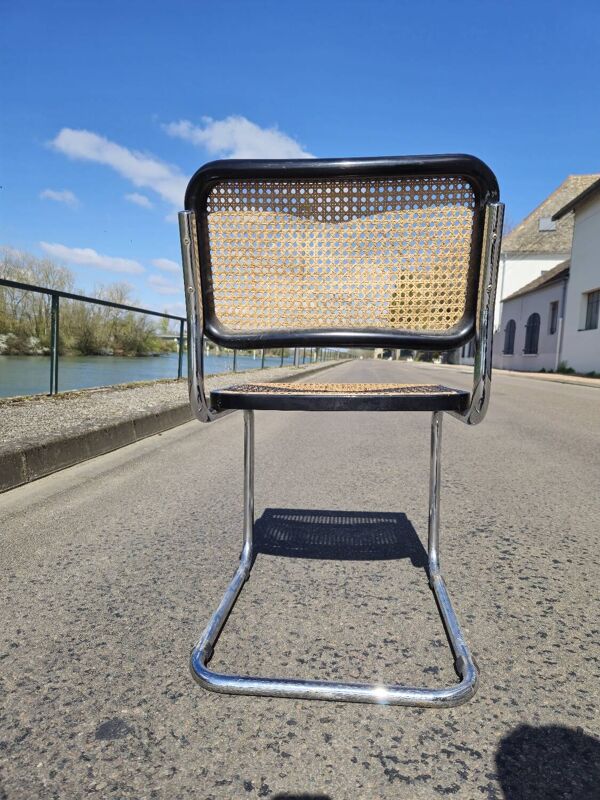 Chaise Marcel Breuer B32 en cannage d'origine signé Italy