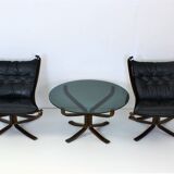 Pair of vintage falcon armchairs by sigurd scandinavian ressel 1970