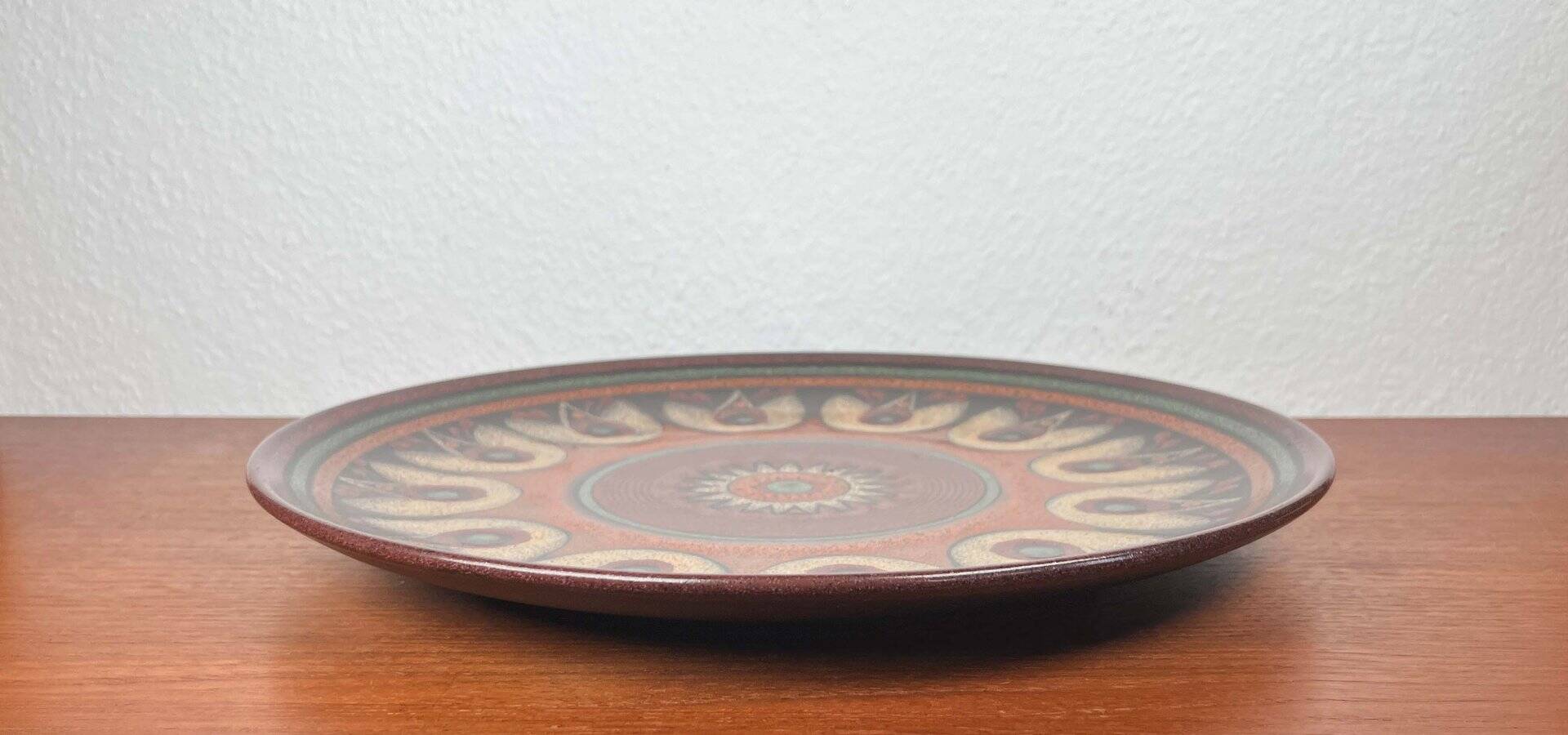 Large vintage ceramic wall plate from KMK Keramik Manufaktur Kupfermühle, 1970s.
