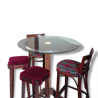 Table haute de bistrot avec tabourets