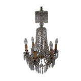 Napoleon III chandelier with crystal pendants, signed Portieux 19th century