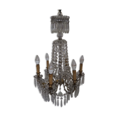 Napoleon III chandelier with crystal pendants, signed Portieux, 19th century.