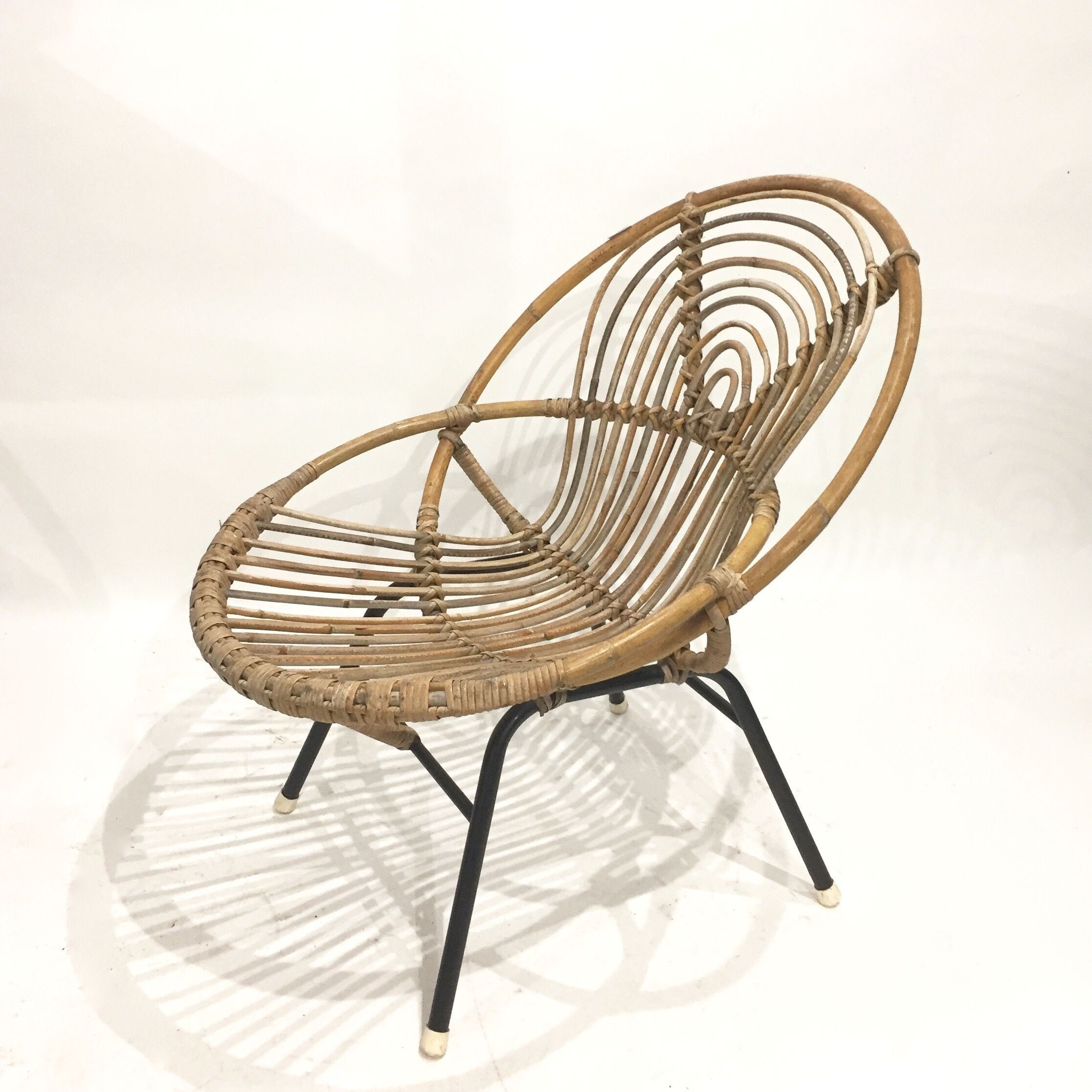 Rattan shell chair