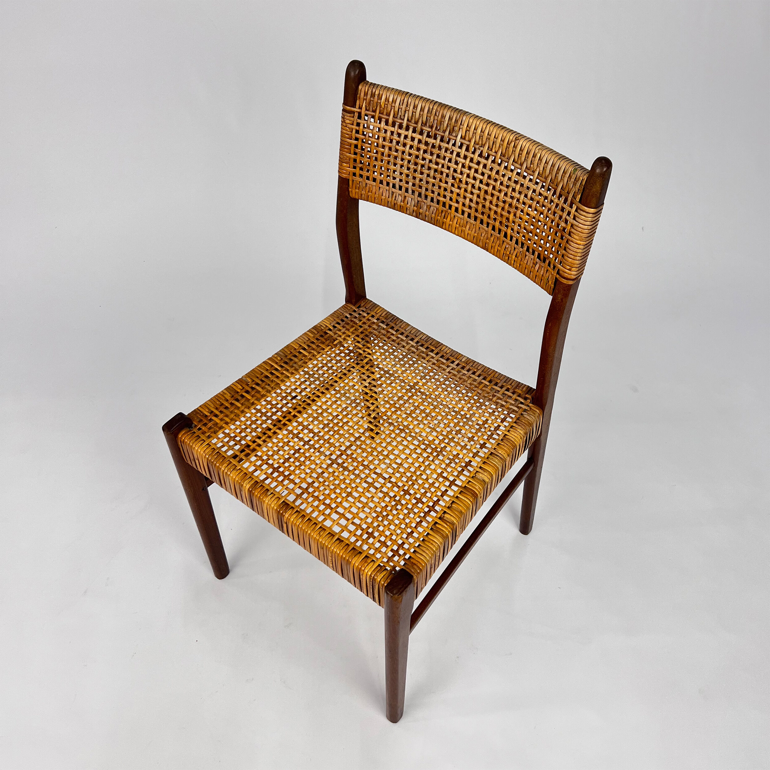 Danish teak and papercord side chair, 1960s