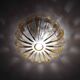 70s round ceiling light in pressed molded glass