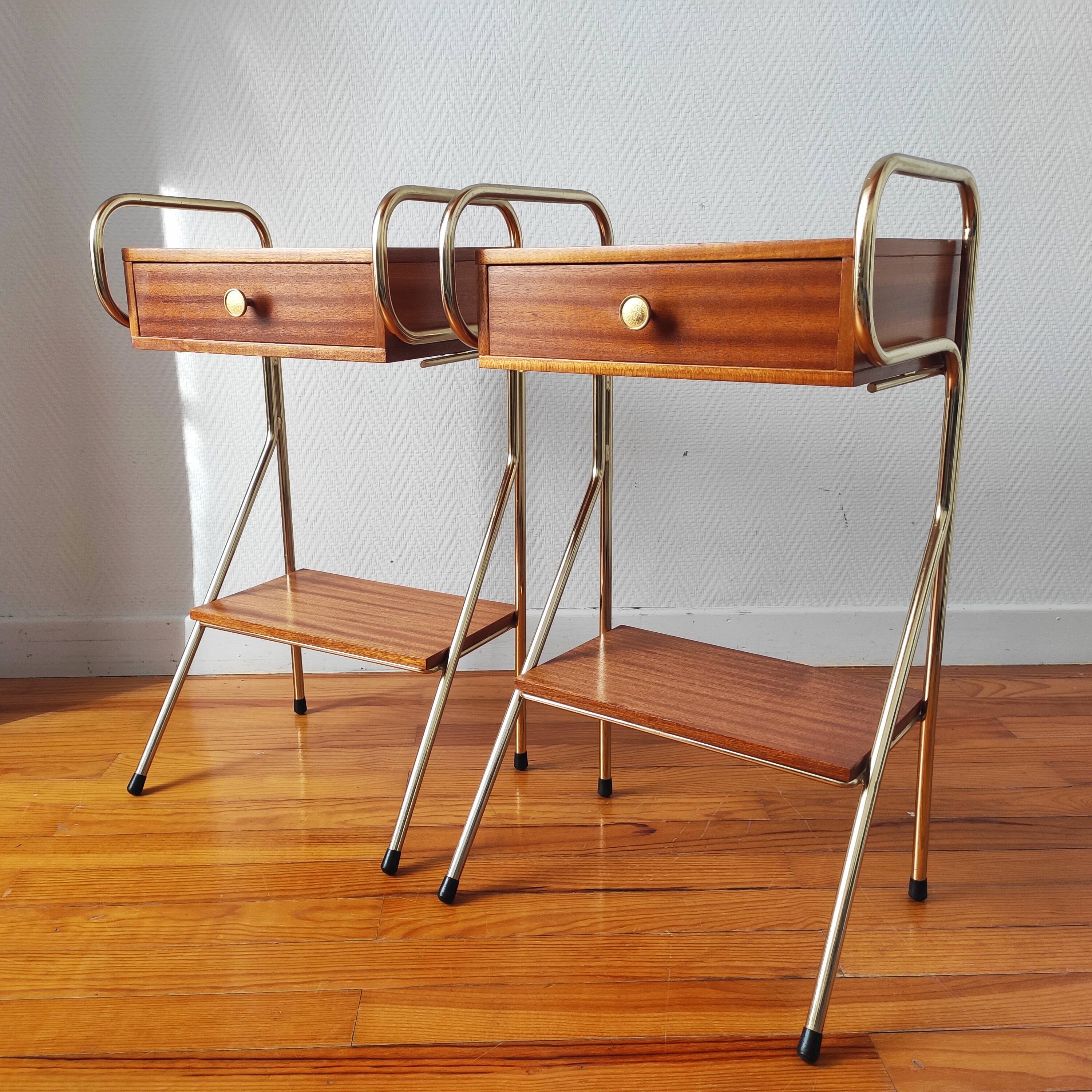 Pair of vintage modernist bedside tables