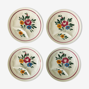 Set of four plates. Sarreguemines. Chatenois model