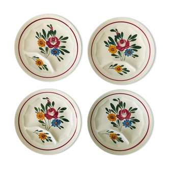 Set of four plates. Sarreguemines. Chatenois model