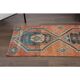 1970s vintage Turkish Oushak handmade wool cotton orange runner rug 80x320