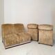 Mid-Century Italian Modular Sofa in Beige Corduroy, 1970s, Set of 4
