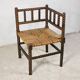 Multicolored straw corner bobbin chair, late 19th century, France