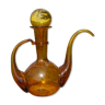 Pourer, Biot amber bubbled glass carafe.