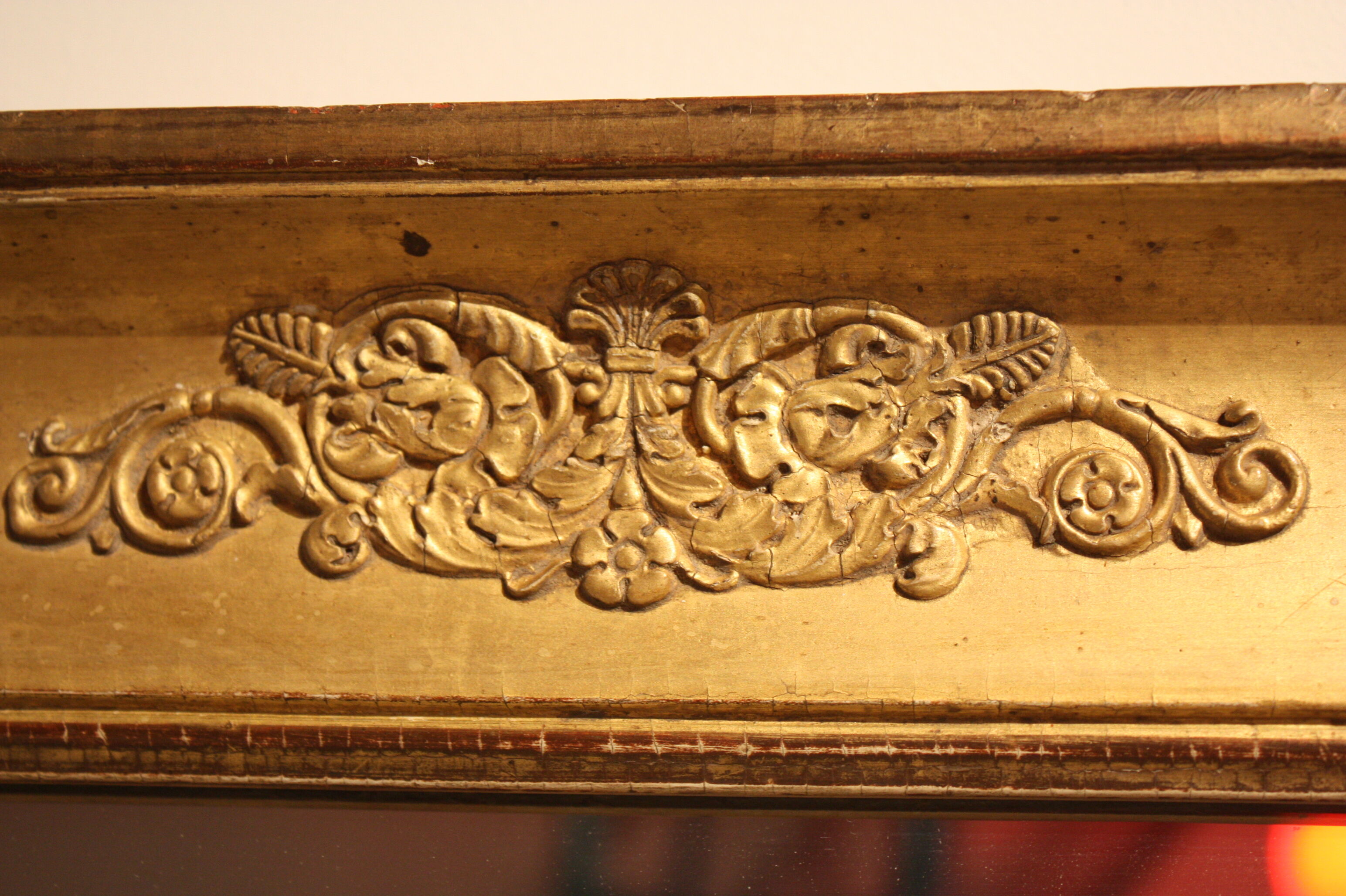 Miroir doré XIX Empire 75x130cm