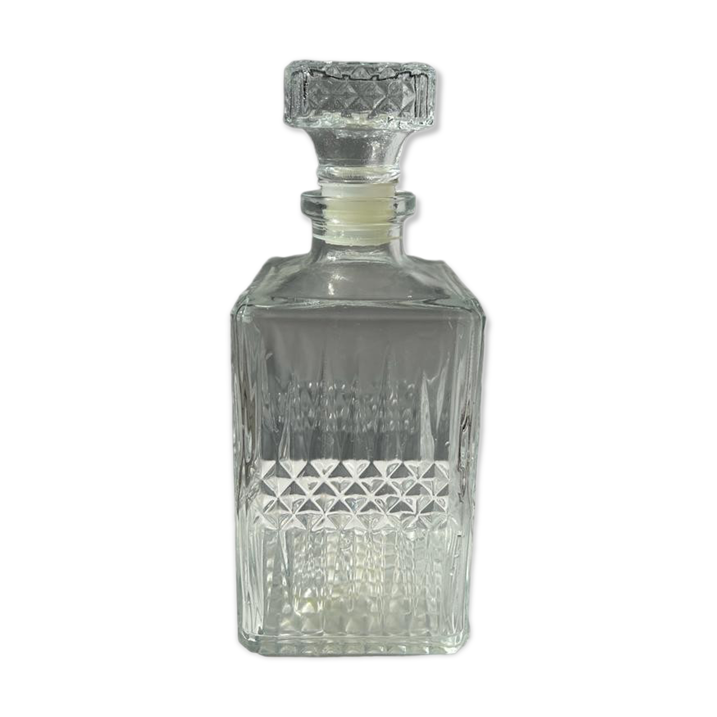 Vintage glass whiskey decanter H:22cm