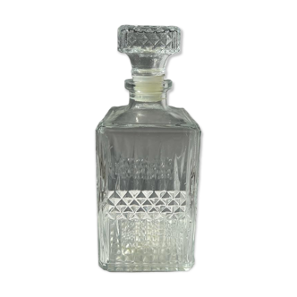 Vintage glass whiskey decanter H:22cm