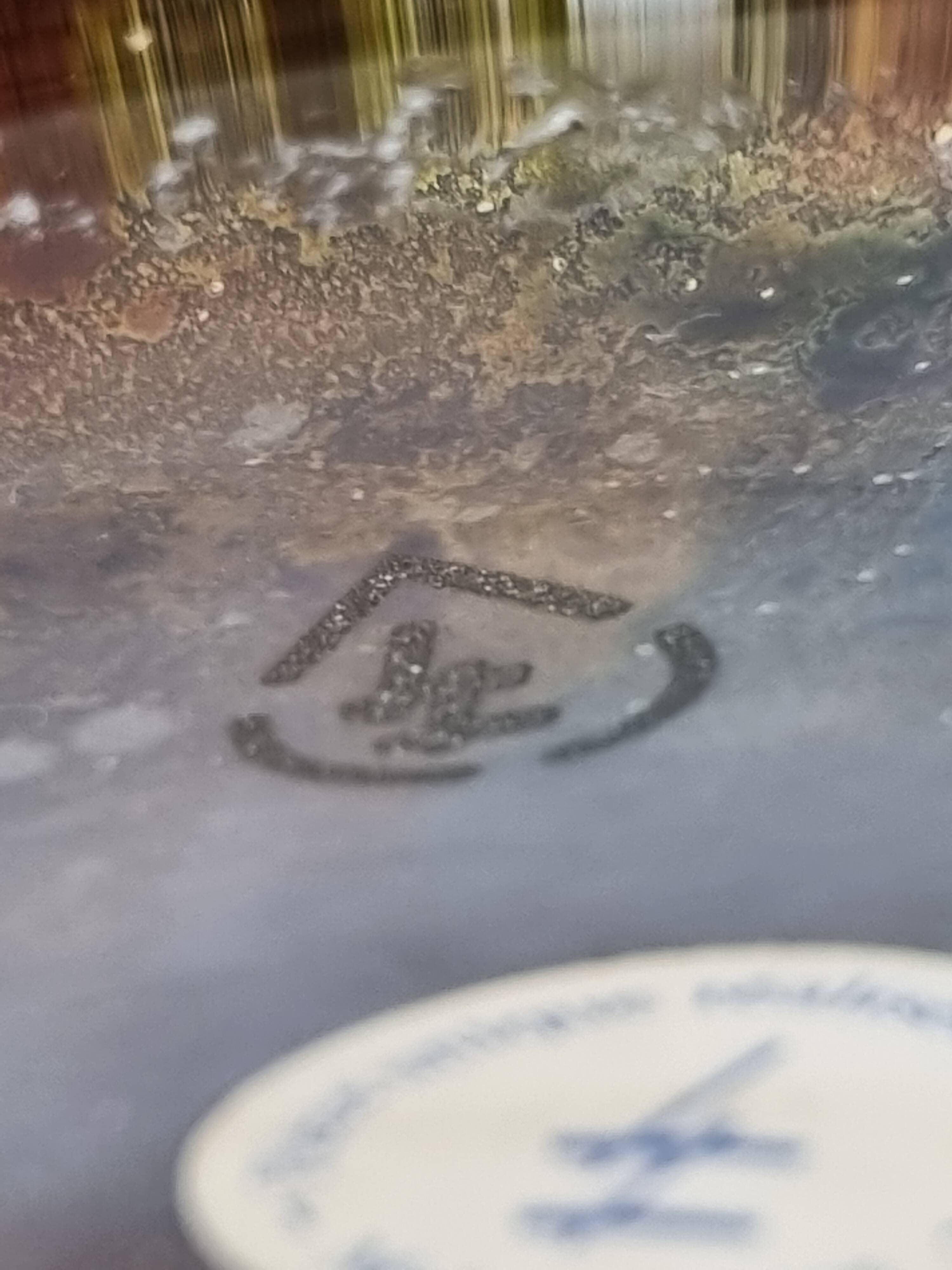 Signed églomisé glass vase, unique piece, France, circa 1980, 46 cm