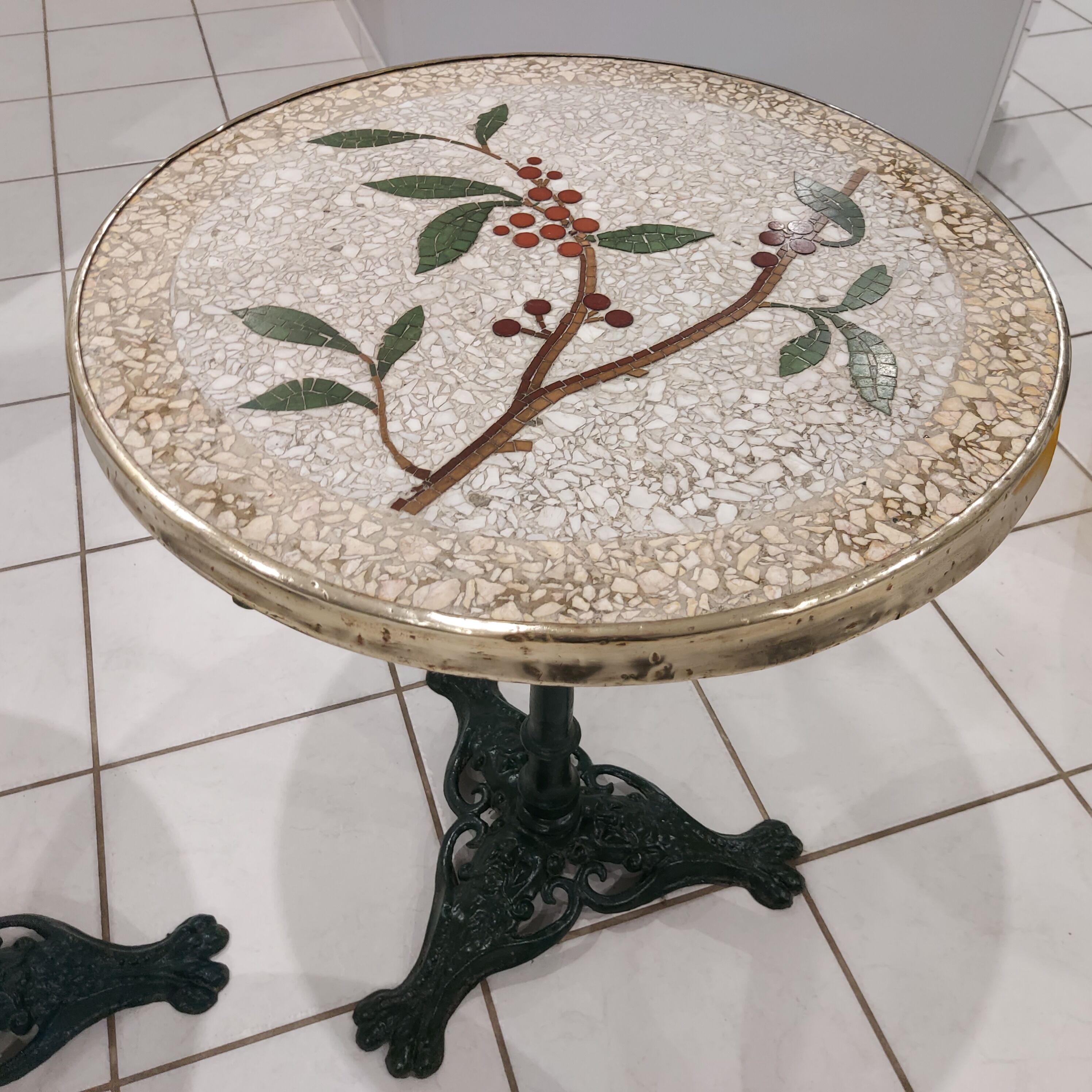 Pair of gueridon tables from Parisian bistro 1900s