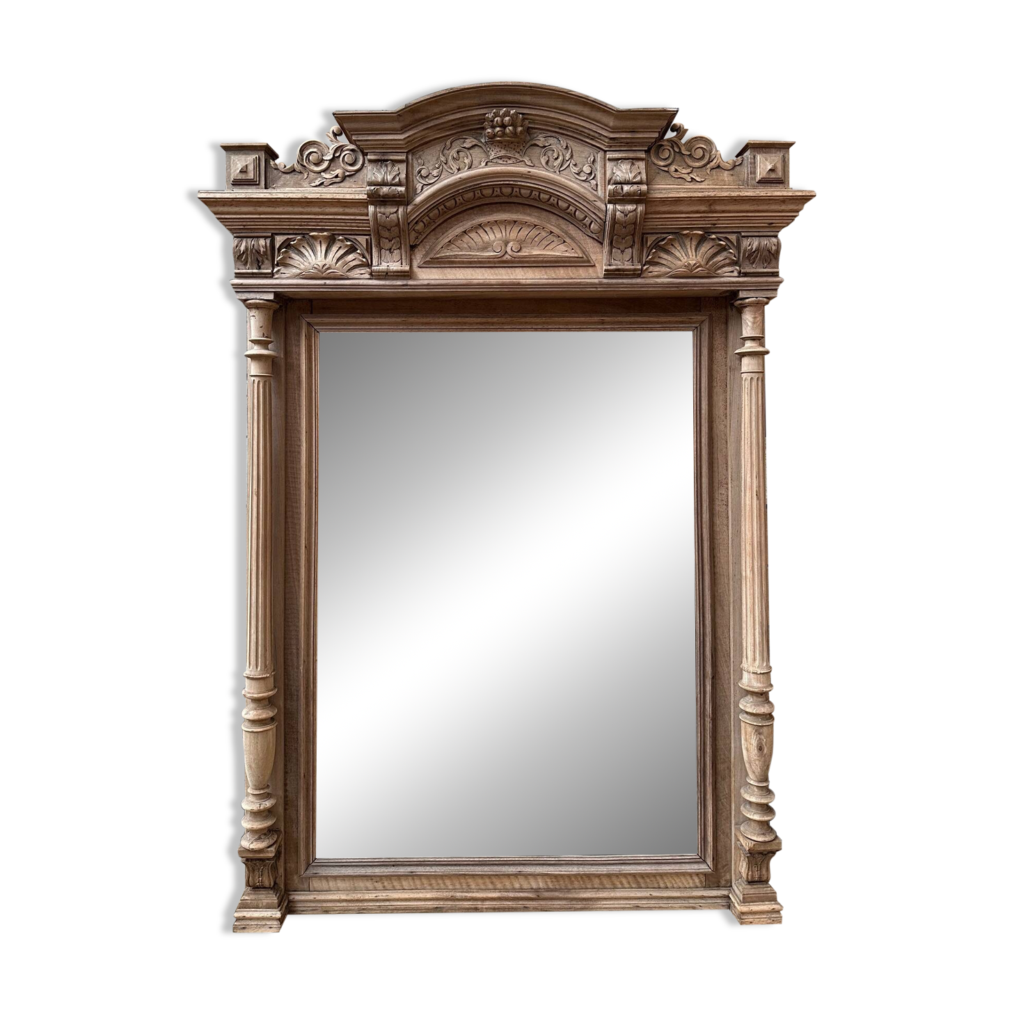 Walnut mirror, late 19th century
