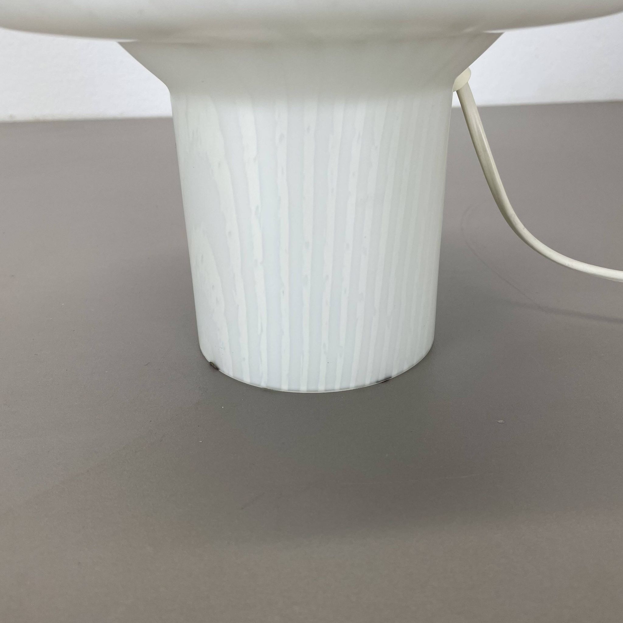 Original glass mushroom zebrano desk light by peill & putzler germany  1970s