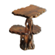 Wooden tree trunk organic carved plant stand side table, 1950s.