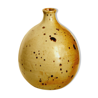 Vintage stoneware ceramic ball vase