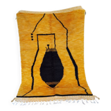 Mustard and black Berber rug 250/150 cm
