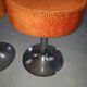 Pair of vintage 70s chrome metal stool
