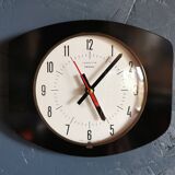 Vintage formica clock rectangular silent wall clock "Black star"