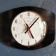 Vintage formica clock rectangular silent wall clock "Black star"
