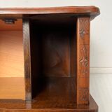 Vintage carved wooden bedside table