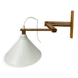 Vintage Ikea pine accordion folding wall lamp, 1980s