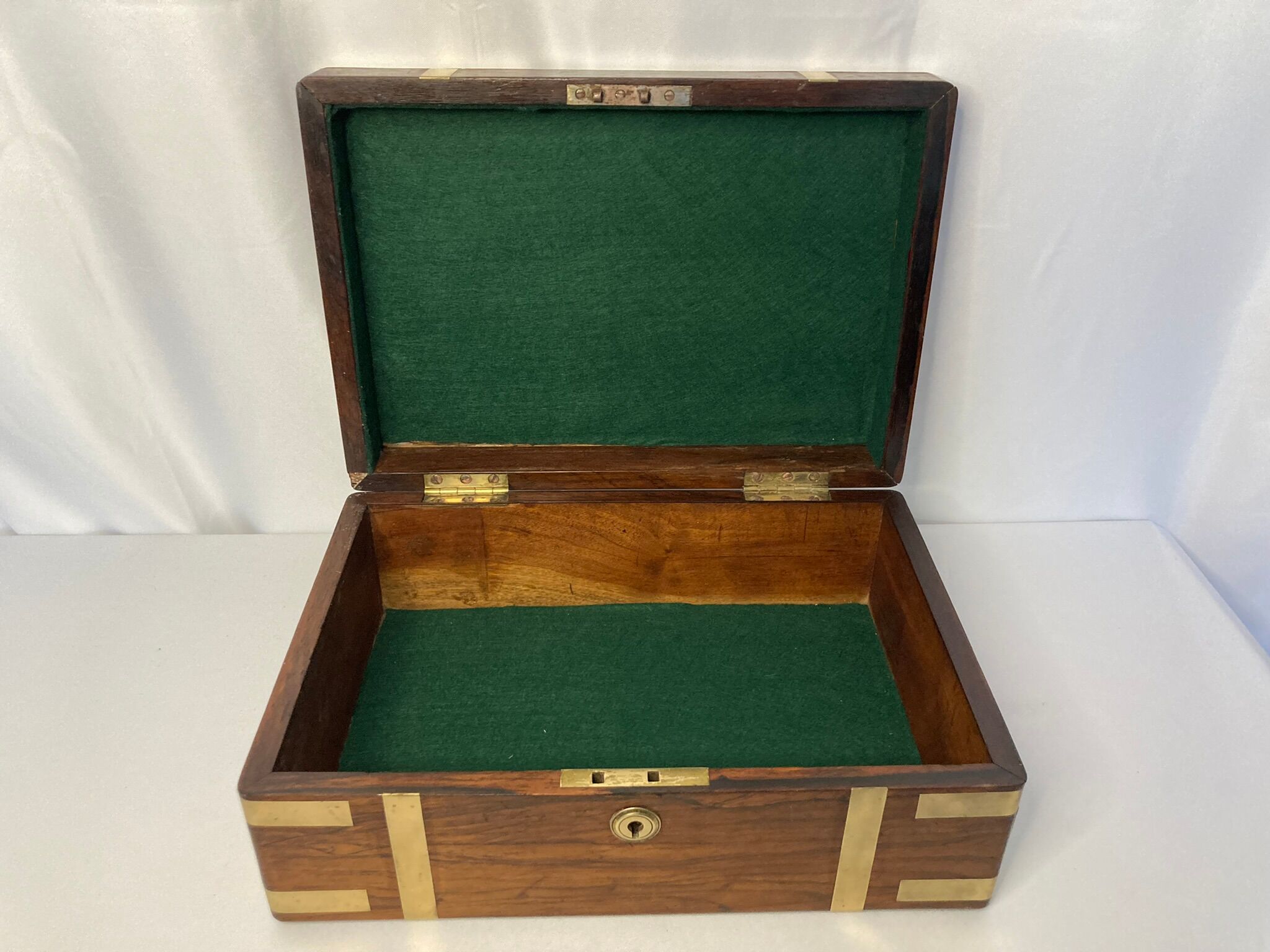 Old travel box solid mahogany writing board and nineteenth century brass